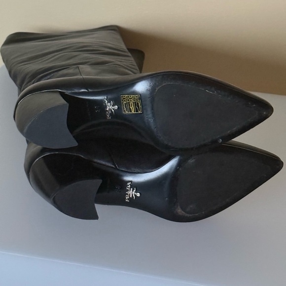 Prada Black Leather Heeled Boots - Picture 7 of 10